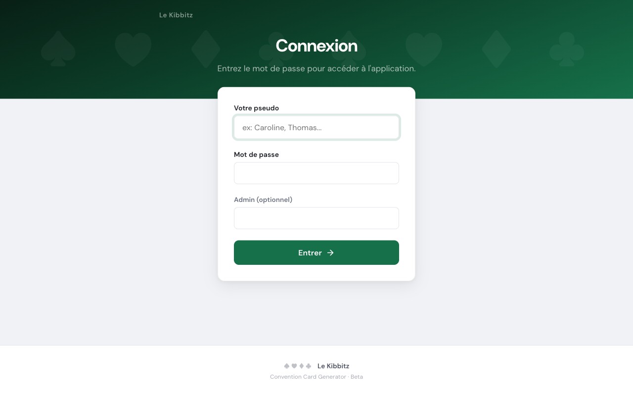 Convention Card Generator